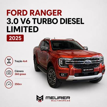 FORD RANGER 3.0 V6 TURBO DIESEL CD LIMITED 4X4 AUTOMÁTICO